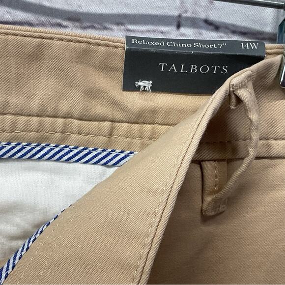 Talbots Shorts Women's Size 14W Khaki Relaxed Chino Vacation Beach Travel Casual - Picture 5 of 11